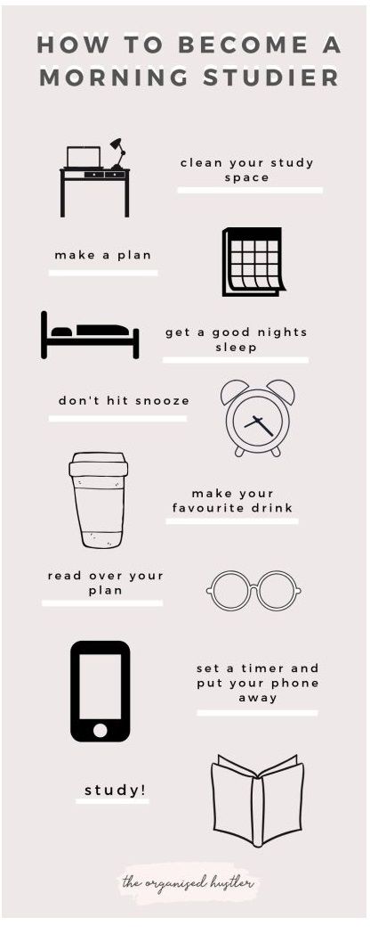 Time Should We Study in Early morning For students who have more energy earlier in the day, studying in the morning may work best, when the brain is better able to focus. Students who study during the day benefit from a refreshed and energized mind after a good night’s sleep. Brain Hacks to Learn and Memorize Things Faster Exercise to clear your head. Working out is good for our bodies, but our brain reaps many benefits as well. Write down what needs to be memorized over and over. Do yoga. Stu Highlighting Notes, Gre Study, Schul Survival Kits, Success Student, Microbiology Study, Struktur Teks, Studie Hacks, Tips Study, College Exams
