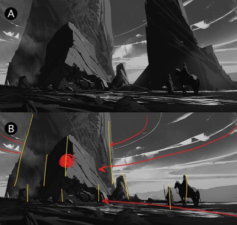 Environment Thumbnails, Concept Art Environment, Landscape Composition, Value Painting, Environment Painting, Concept Art Tutorial, Landscape Concept, Game Background, Digital Painting Tutorials