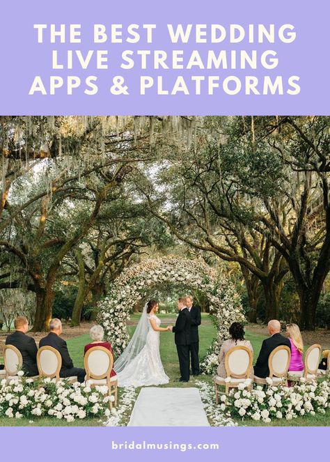 These are the best live streaming platforms, services & apps to share your wedding live with your loved ones and guests. Find out how to livestream your wedding for free & which companies offer rentals, equipment and full-service help! Microwedding Ideas, Wedding Planning Help, Live Streaming App, Moral Support, Gown Accessories, Virtual Wedding, Intimate Wedding Reception, Wedding Checklists, Wedding Apps