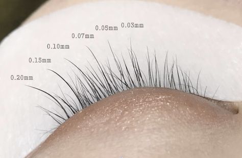 Lash Thickness Chart, Lash Diameter Chart, Lash Length Chart, Eyelash Maps, Lash Pictures, Lash Curls, Gold Lashes, Eyelash Extensions Care, Lash Design