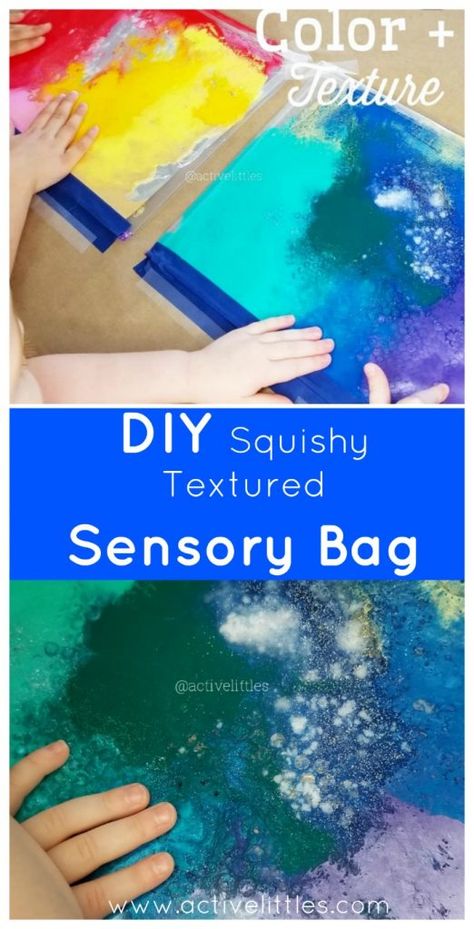 Make a Super Easy Squishy Paint Filled Colored + Textured Sensory Bag with your Kids - Active Littles % Sensory Bag Painting, Squishy Bags Sensory Play, Sensory Paint Bags, Paint In Bags Sensory Play, Squish Bags Sensory Play, Paint Sensory Activities, Paint Sensory Bags, Diy Liquid Sensory Tiles, Oil And Water Sensory Bag