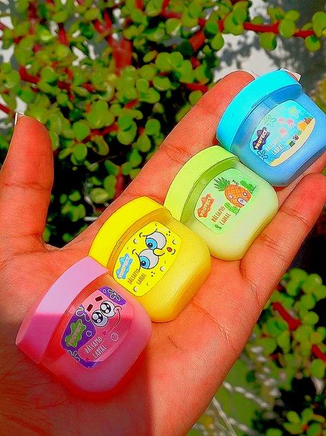 Cute Vaseline, Girly Lehengas, Spongebob Items, Cute Lipstick, Lip Gloss Homemade, Makeup Kit For Kids, Cute Nail Polish, Lip Balm Collection, Best Lip Gloss