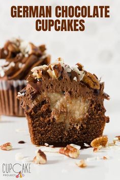 Mini German Chocolate Cakes, Twix Cupcakes, German Chocolate Frosting, Stuffed Cupcakes, Chocolate Cupcakes Recipe, German Chocolate Cupcakes, Chocolate Cupcakes Filled, Coconut Pecan Frosting, Party Cupcakes