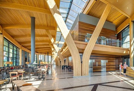 Western Archrib Products | Douglas Fir GLULAM Seoul Library, Health Architecture, Mass Timber, Douglas Wood, Architecture Design Presentation, Village Ideas, Roof Beam, Wooden Architecture, Timber Buildings