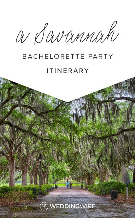 A Savannah Bachelorette Party Itinerary - Planning a bachelorette in Savannah? See our itinerary on WeddingWire! Southern Bachelorette Party, Savannah Georgia Bachelorette Party, Savannah Georgia Bachelorette, Savannah Bachelorette Party, Savannah Bachelorette, Party Planning Food, Miami Bachelorette, Miami Bachelorette Party, Party Itinerary