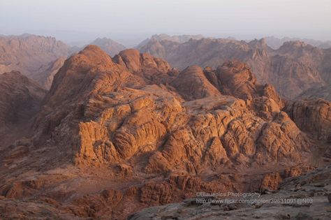 https://flic.kr/p/dYT5qd | Mount Sinai, early morning light | View from Mt. Sinai. Mount Sinai or Mount Moses or Mount Horeb, is a mountain in the Sinai Peninsula of Egypt that is the traditional and most accepted identification of the Biblical Mount Sinai. However, claims have been made by some writers who believe the true location of Mount Sinai is Jabal al-Lawz in Saudi Arabia.   According to Jewish, Christian and Islamic tradition, the biblical Mount Sinai was the place where Moses recei... Saint Catherine's Monastery, Hebrew Months, Sinai Peninsula, Jewish Learning, Presence Of The Lord, Mount Sinai, Desert Landscapes, Why Read, Visit Egypt