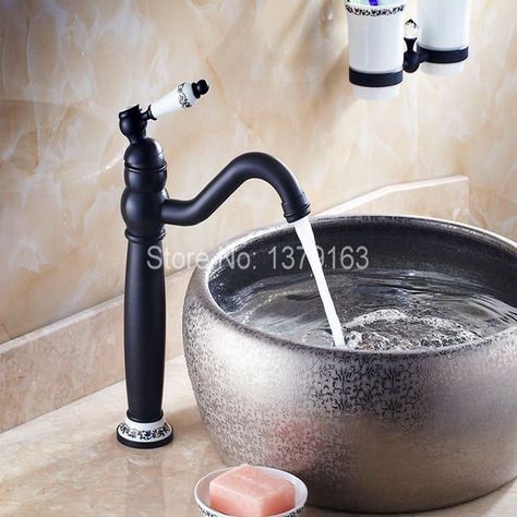 Black Oil Rubbed Antique Brass Bathroom Kitchen Sink Basin Faucet Mixer Tap Single Ceramic lever handle Base Swivel anf506 Black And Bronze Bathroom, Rubbed Bronze Bathroom, Antique Brass Bathroom, Oil Rubbed Bronze Bathroom, Basin Sink Bathroom, Black Faucet, Black Kitchen Faucets, Bathroom Sink Taps, Vessel Sink Faucet