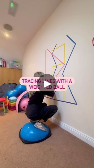 46K views · 1.8K reactions | Easy DIY sensory activity using painters tape!  I bought some tape, stuck it to the wall and used a weighted ball (4lbs) to create an organising heavy work sensory activity.  Fantastic heavy work activity for school or home as a movement or sensory break that’s regulating. Depending on the age and ability of the child you can make the ball heavier or lighter. This is very organising and calming for the body. I’d also recommend this as a break during homework to aid attention and concentration.   Use code ‘15%OFF’. Weighted balls available from:   www.ot-abc.com  #autismawareness #sensoryfriendly #neurodiverse #neurodiversity #neurodivergent #adhd #coordination #motorskills #dcd #dyspraxia #teacher #teachersofinstagram #sensoryintegration #play #outdoorplay #occ Heavy Work Sensory, Heavy Work Sensory Activities, Activity For School, Diy Sensory, Sensory Wall, Weight Ball, Applied Behavior Analysis, Brain Booster, Sensory Activity