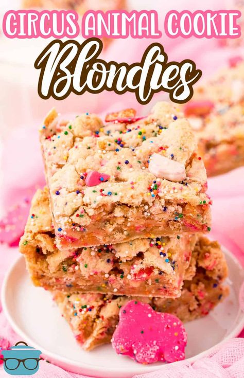 Cookie Blondies, Animal Cookies Recipe, Circus Cookies, Circus Animal Cookie, Animal Cookie, Best Banana Pudding, Country Cook, Dessert Bar Recipe, The Country Cook