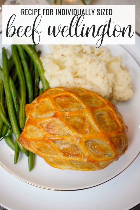 Beef Wellington For 2, Beef Wellington For Two, Homemade Beef Wellington, Beef Wellington Plating Ideas, Air Fryer Beef Wellington, Beef Wellington Recipe Individual, Beef Wellington No Mushrooms Recipe, Single Serve Beef Wellington, Individual Beef Wellingtons