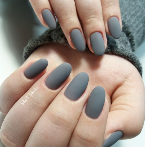 Flat Gray Nails, Mat Gray Nails, Matte Gray Blue Nails, Round Grey Nails, Dark Gray Matte Nails, Grey Matt Nails, Matt Gray Nails, Gray Oval Nails, Matte Grey Nails Short