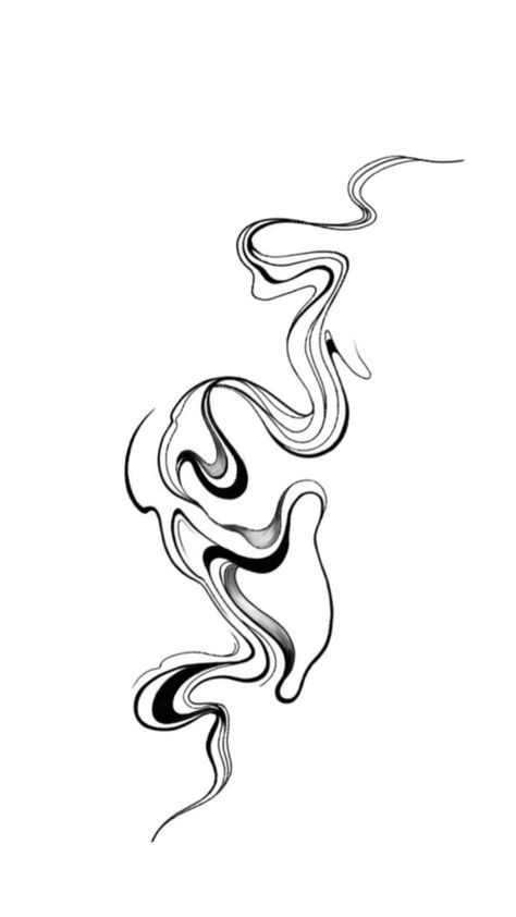 Line Art Tattoos Forearm, Swirl Spine Tattoo, Ink Spill Tattoo, Gap Filler Tattoo Design, Swirl Tattoo Designs, Atlantis Tattoo, Medium Size Tattoo, Swirly Tattoo, Bedroom Ideas Minimalist