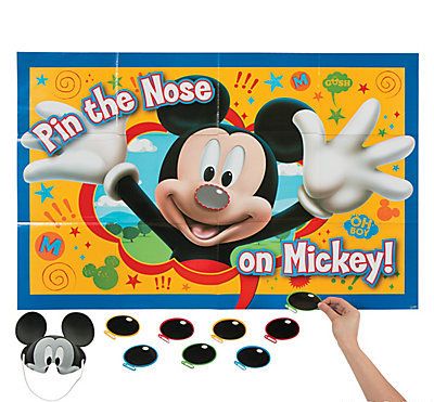 Pin the Nose on Mickey Mickey Mouse Birthday Party Decorations, Mickey Mouse Party Games, Backyard Party Games, Mickey First Birthday, Mickey Mouse Bday, Mickey Mouse Themed Birthday Party, Mickey Mouse First Birthday, Mickey Mouse Clubhouse Birthday Party, Mickey Mouse Clubhouse Party