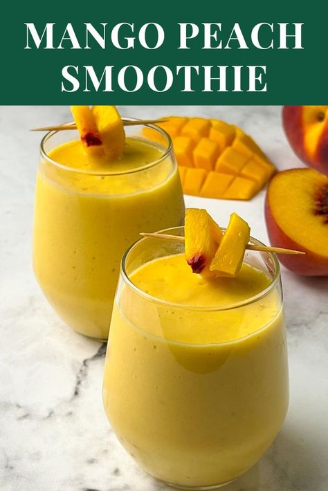 Mango Peach Smoothie, Perfect Smoothie Recipe, Amazing Smoothies, Peach Mango Smoothie, Mango Smoothie Recipe, Healthy Evening Snacks, Peach Smoothie Recipes, Mango Banana Smoothie, Mango Smoothie Recipes