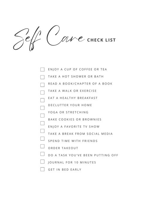 Self care checklist with ideas for your self-care routine. #selfcare #wellness Self Maintenance Routine, Self Care Schedule, 2024 Habits, Selfcare Habits, Selfcare Checklist, Self Care List, Weekly Reset, Self Care Worksheets, Self Care Checklist