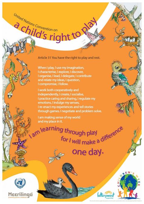 UN Conventions rights of the child: A child's right to play Rights Respecting Schools, Rights Of The Child, Child Rights, Importance Of Play, Play Quotes, Childhood Quotes, Learning Stories, Child Life Specialist, Family Day Care