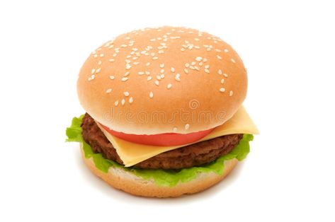 Tasty hamburger. On white background #Sponsored , #sponsored, #PAID, #Tasty, #white, #background, #hamburger Burger White Background, Food Photo, Cheddar, White Background, Royalty Free Stock Photos, Stock Images, Ethnic Recipes