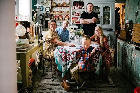 This family chose to have their family portraits session in this quirky maximalist house, surrounded around trinkets and antiques. Quirky Maximalist, Weird Family Photos, Maximalist House, Family Films, Photography Shoot, Creative Challenge, Shoot Inspiration, Portrait Session, Fashion Studio