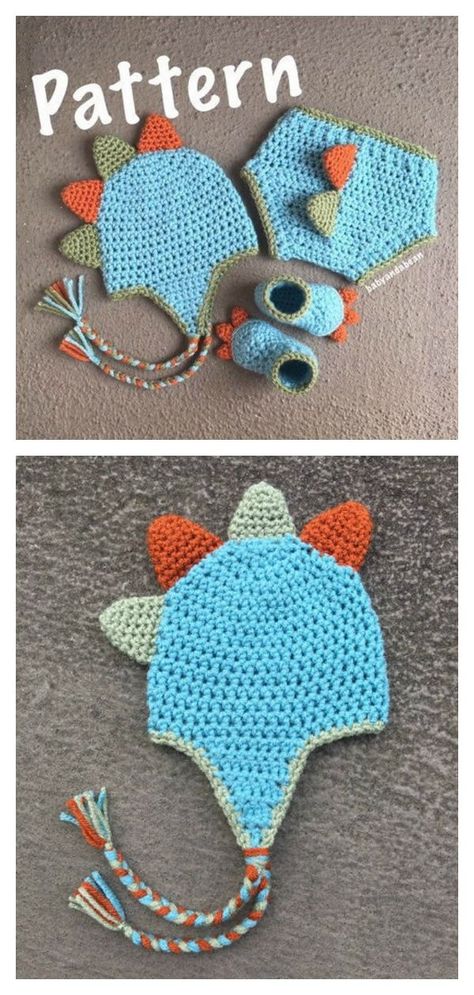 Dinosaur Hat Pattern, Crochet Dinosaur Hat, Easy Crochet Baby Hat, Crochet Baby Photo Prop, Dinosaur Hat, Diy Crochet Patterns, شال كروشيه, Crochet Baby Hat Patterns, Crochet Dinosaur