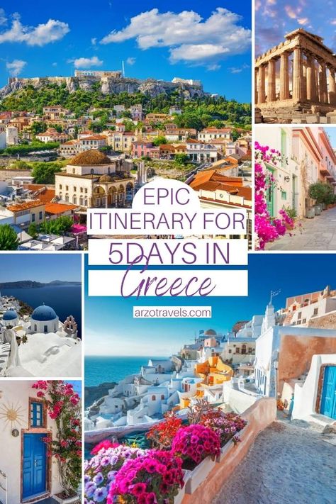 BEST PLACES TO VISIT IN 5 DAYS IN GREECE ITINERARY - Arzo Travels Greece In 7 Days, Greece Itinerary 5 Days, Greece Itinerary 4 Days, 5 Days In Greece Greek Islands, 4 Day Greece Itinerary, 5 Days In Greece, 7 Days In Greece Itinerary, Italy Croatia Greece Itinerary, Spain Italy Greece Itinerary