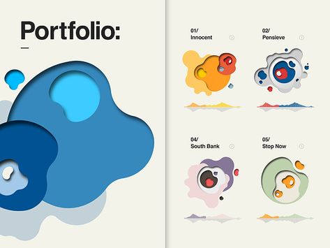 Illustration Portfolio Cover, Portfolio Covers, Illustrator Design Tutorial, Paper Cutout Art, Layered Art, Portfolio Logo, Portfolio Inspiration, Composition Design, Web Layout