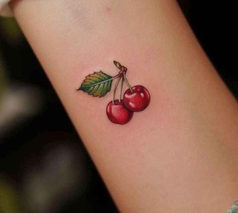 Cherry Wrist Tattoo, Pink Cherry Tattoo, Cherry Tattoos For Women, Cherry Finger Tattoo, American Traditional Cherry Tattoo, Stitch Toothless, Cherry Tattoo, Characters From Movies, Fun Tattoo