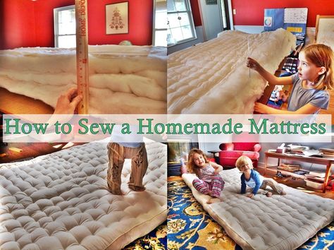 Homemade Mattress, Diy Mattress, Diy Futon, Diy Daybed, Wool Mattress, Spring Bedroom, Mattress Cleaning, Natural Mattress, Futon Mattress