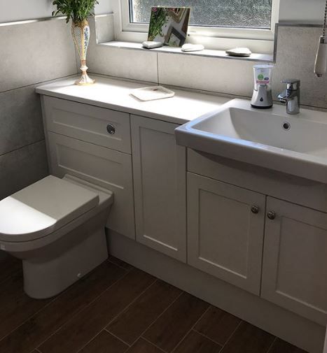 Bathroom Fitted Furniture Ideas, Utopia Bathrooms Furniture, Small Bathroom Ideas With Bath Uk, Bathroom Toilet And Sink Vanity Unit, Fitted Bathroom Ideas, Bathroom Fitted Furniture, Toilet And Sink Bathroom Ideas, Utopia Bathrooms, Green Bathrooms