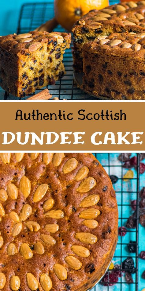 Scottish Cakes, Scottish Dundee Cake, Currant Cake Recipe, Dundee Cake Recipe, Dundee Cake, Traditional Scottish Food, Currant Cake, Scottish Christmas, English Recipes