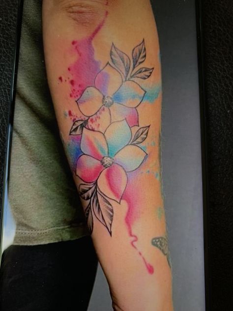 Colorful Sleeve Tattoos, Upper Arm Tattoos, Watercolor Tattoos, Original Tattoos, Arm Tattoos For Women, Tattoo Inspo, Color Tattoo, Arm Tattoo, Brush Strokes