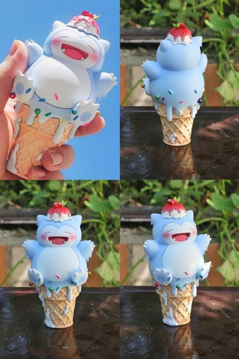 Pokemon Ice Cream, Snorlax Pokemon, Pokemon Room, Oc Pokemon, Art Toys Design, Pokemon Gifts, Tanah Liat, Pokemon Fan Art, Vinyl Toys