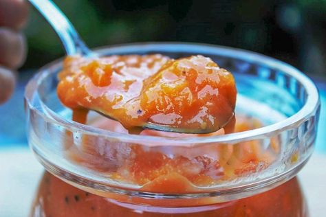 Dijon, lemon, thyme, garlic and chili flakes give this Savory Peach Sauce a great depth of flavour. A delicious pairing with chicken and pork. Peach Dipping Sauce, Peach Chili Sauce, Spicy Peach Sauce, Peach Marinade For Pork, Peach Sauce For Chicken, Savory Peach Dishes, Peach Sauce For Pork Chops, Peach Sauce Recipes, Peach Recipes Savory