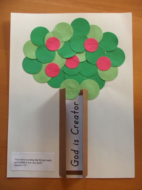 Apple tree craft with foldable trunk for Awana Cubbies, AppleSeed Handbook, God is Creator Awana Cubbies Appleseed Crafts, Cubbies Crafts Awana, Awana Cubbies Honeycomb Craft Ideas, Awana Cubbies Appleseed, Awana Cubbies Crafts, Puggles Awana, Cubbies Awana, Bible Planning, Awana Puggles