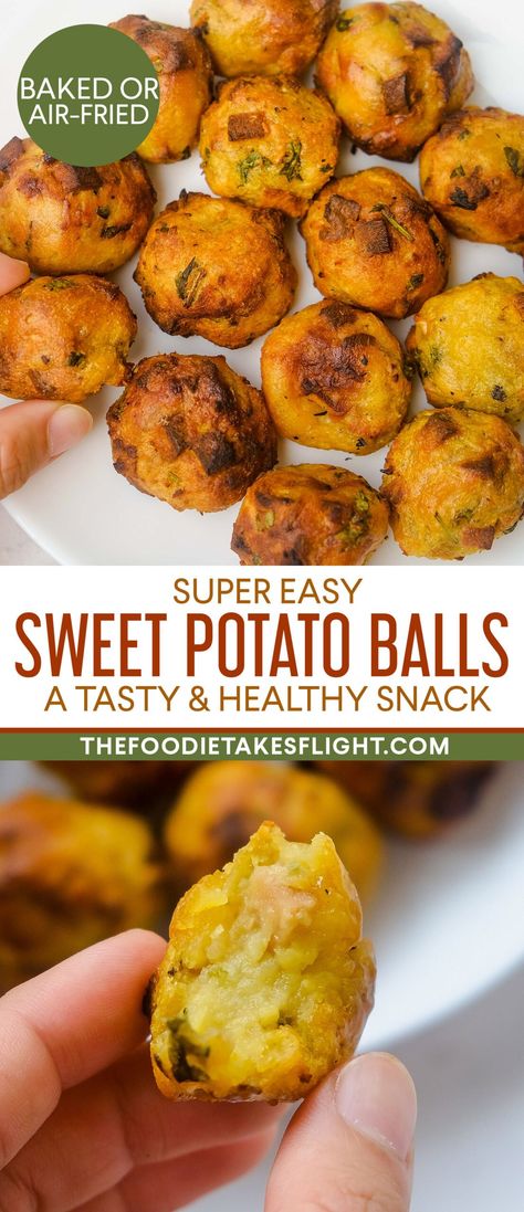 Sweet Potatoes And Ham, Sweet Potato Cheese Balls, Sweet Potato Appetizer, Sweet Potato Balls Recipe, Sweet Potato Appetizers, Sweet Potato Balls, Potato Cheese Balls, Ham Balls, Fried Recipes