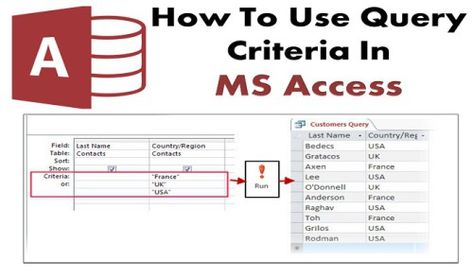 How to Use Query Criteria in MS Access Effectively https://www.datanumen.com/blogs/use-query-criteria-ms-access-effectively/ Ms Access, Filing System, O Donnell, Data Recovery, Being Used, Periodic Table, How To Use