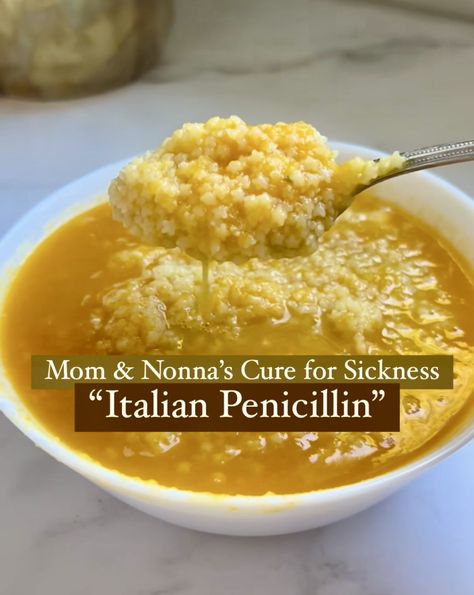 Italian Penicillin, Pastina Recipes, Pastina Soup, Old Wives Tales, Veggie Broth, Ditalini Pasta, Wives Tales, Healthy Soups, Chili Soup