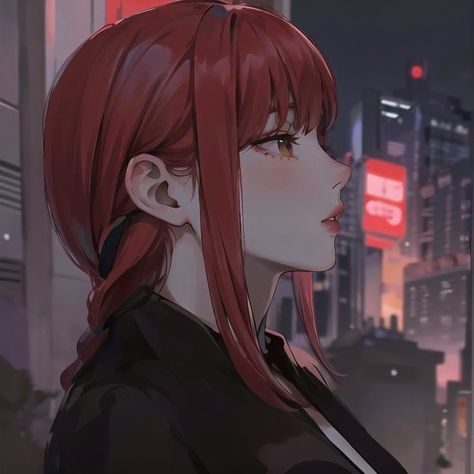 Red Hair, Bangs, Digital Art, Red, Anime, Hair, Pins