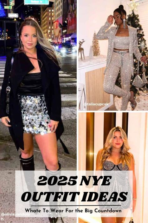 Ring in the New Year with style! Our blog article showcases 2025 New Year's Eve outfits perfect for any setting—be it a rooftop bar, club, or house party. Explore a range from casually chic to dressy going out ensembles, featuring sparkly dresses, sleek jumpsuits, and cozy yet stylish options. Find your ideal look to shine bright as you welcome 2025! Nye Outfits With Boots, New Year’s Eve Black Dress, Nye Outfits Parties, New Years Eve Outfit Ideas, Nye Outfit Ideas, New Years Eve Party Outfits, Nye Celebration, Sparkly Dresses, Sleek Jumpsuit