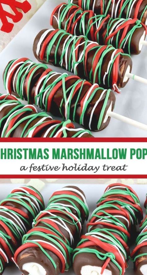 Marshmallow Pops Christmas, Goodies Ideas, Xmas Sweets, Tårta Design, Covered Marshmallows, Marshmallow Candy, Marshmallow Sticks, Homemade Marshmallow, Christmas Food Treats