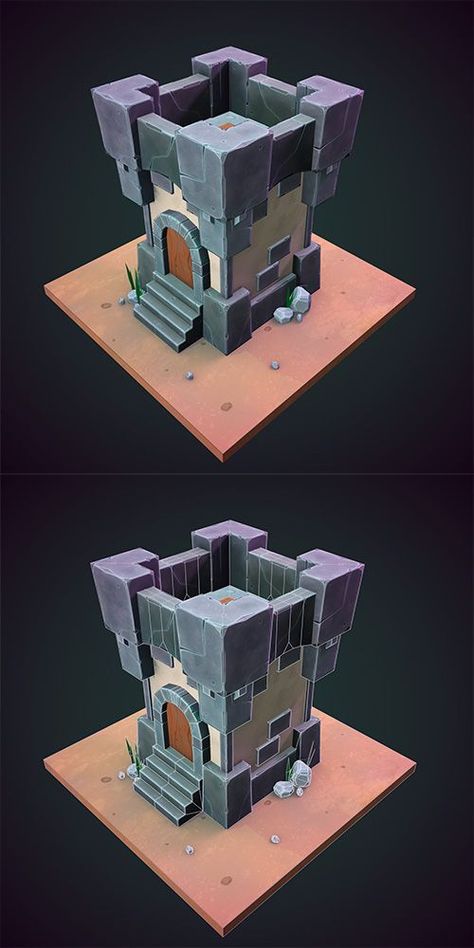 3D low poly model. Stylized textures. 3d Assets Game, Low Poly 3d Modeling, Simple 3d Modeling Ideas, Low Poly Game Assets, 3d Modeling Ideas, Low Poly Environment, Low Poly Building, Blender Character Modeling, Lowpoly 3d