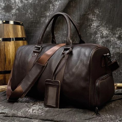 MAHEU Hot Genuine Leather Men Women Travel Bag Soft Real Leather Cowhide Carry Hand Luggage Bags Travel Shoulder Bag Male Female Hand Luggage Bag, Weekend Duffle Bag, Leather Weekender Bag, Luggage Bags Travel, Leather Duffle Bag, Leather Travel Bag, Leather Duffle, Travel Duffle, Duffle Bag Travel