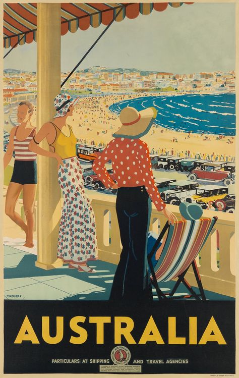 Take a trip into the past: rare Australian vintage travel posters – in pictures Interwar Period, Australian Vintage, Postal Vintage, Tourism Poster, Travel Vintage, Deco Poster, Retro Graphics, Retro Travel Poster, Beach Posters