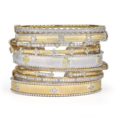 Stackable Bangles, Mixed Metal Jewelry, Stackable Bracelets, Diamonds And Gold, Jewel Box, Cuff Bangles, Silver Bangles, Bracelet Stack, Jewelry Party