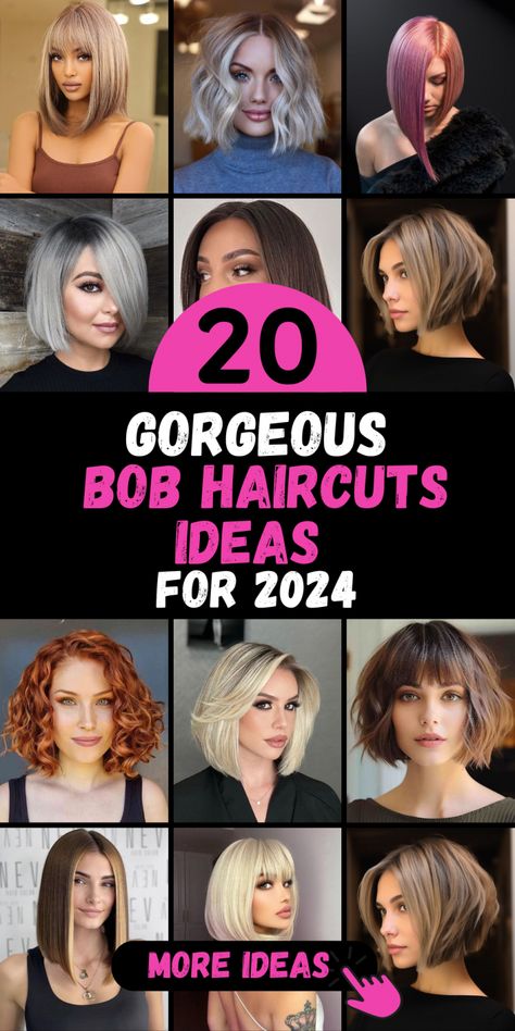 20 Bob Haircuts Ideas 2024 Short Bob Haircuts 2024, 2024 Short Bob Hairstyles, Short Bob Hairstyles 2024, Bob Hairstyles 2024, 2024 Bob Haircuts, Modern Bob Hairstyles, Different Curls, Haircuts Ideas, Layered Style