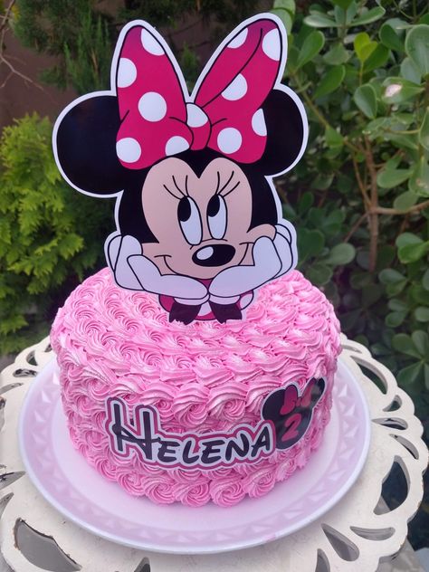 Sofia The First Cake, Minnie Mouse Birthday Cakes, Bolo Minnie, Minnie Birthday Party, 1st Birthday Cakes, Minnie Mouse Cake, Minnie Mouse Birthday Party, Minnie Birthday, Baby Cookies