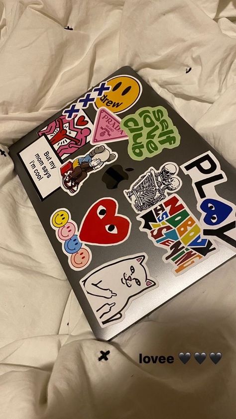 Ipad With Stickers, Ipad Case With Stickers, Computer Stickers Aesthetic, Macbook Case Stickers, Laptop Decoration, Laptop Case Stickers, Macbook Stickers, Computer Sticker, Pretty Phone Cases