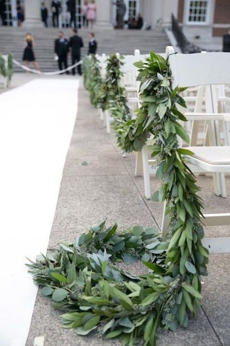 Aisle Greenery, Isle Decor, Greenery Photography, Floral Aisle, Chair Swag, Foliage Garland, Herb Wedding, Herb Bouquet, Wedding Aisle Runner