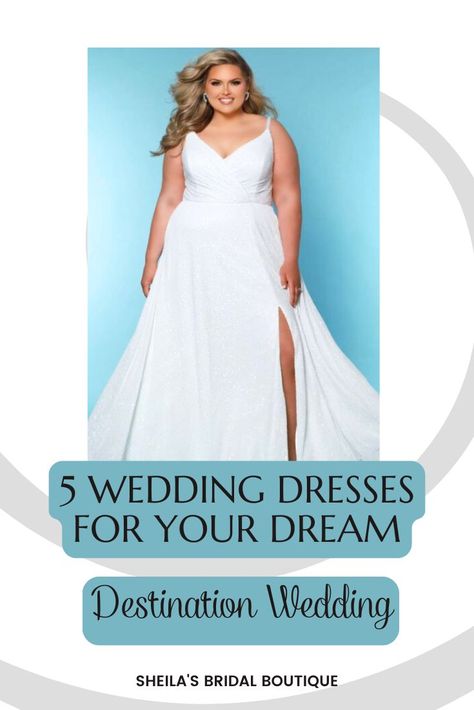 Looking for the perfect dress for your beach wedding? Check out these 5 plus size beach wedding dresses, ideal for curvy brides. From a-line styles to mermaid cuts, this guide covers lace designs, off-shoulder options, and short long sleeve dresses that blend comfort with elegance. Ideal for brides wanting a romantic seaside ceremony. A Line Wedding Dress Beach, Beach Wedding Dress Ideas, A Line Wedding Dress With Sleeves, Wedding Dress Beach, Wedding Dress Ideas, Plus Size Beach, Plus Size Bride, Lace Designs, Dream Destination Wedding