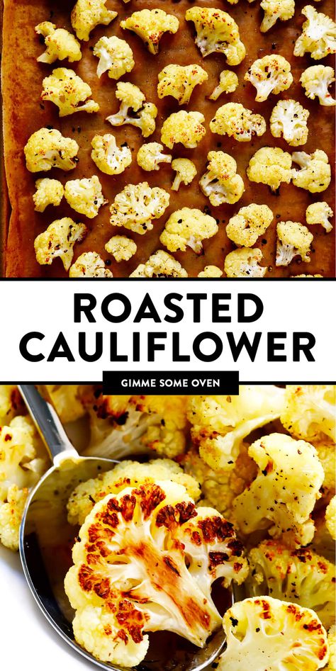 Cauliflower In Oven Recipes, Roast Cauliflower Oven, Best Roasted Cauliflower, Thanksgiving Menus, Roasted Cauliflower Recipe, Parmesan Roasted Cauliflower, Oven Roasted Cauliflower, Roast Vegetables, Roasted Cauliflower Recipes