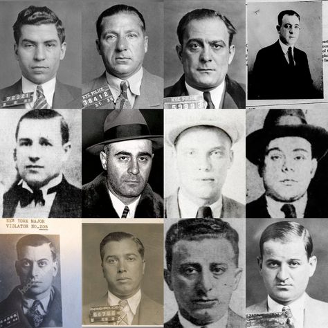 Genovese crime family, Salvatore Lucania, Frank Costello, Vito Genovese, Ciro Terranova, Willie Moretti, Thomas Eboli, Gerardo Catena, Mike Miranda, Anthony Strillo, Joseph Adonis, Anthony Carfano, Mike Coppola Vito Genovese, Frank Costello, Mafia Gangster, The Godfather, Mug Shots, American History, History, Quick Saves